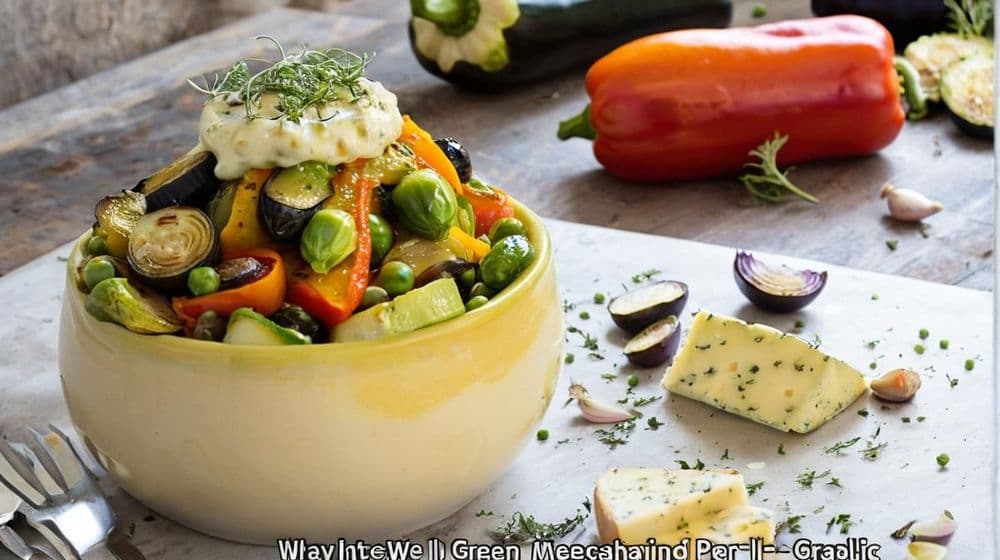 Вкусна зеленчукова комбинация с кремообразно пюре и брюкселско зеле