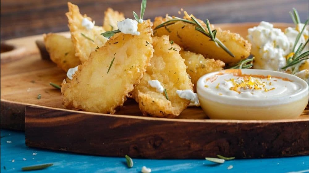 Запечени картофи с панирани зеленчукови филийки
