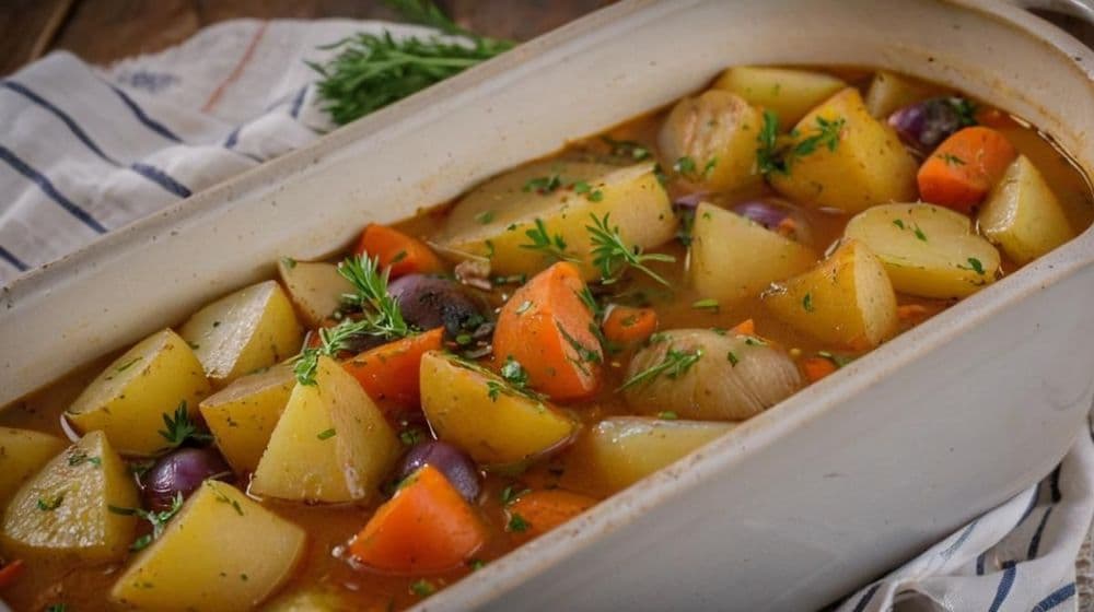 Зеленчукова яхния с картофи и моркови